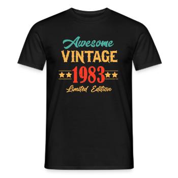 Vintage 1983 Vintage Birthday Retro Gift - Men's T-Shirt - black - Front - AI Model Male 178 light (178cm)