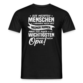Die aller wichtigsten nennen mich opa - Männer T-Shirt - Schwarz - Vorne - AI Model Male 178 light (178cm)