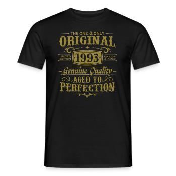 Original 1993 Vintage Vintage Birthday Gift - Men's T-Shirt - black - Front - AI Model Male 178 light (178cm)