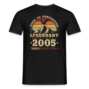 Légendaire 2005 Vintage Cadeau D’anniversaire - T-shirt homme - noir - Devant - AI Model Male 178 light (178cm)