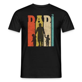 Papa Chemise Deux fils Père de deux cadeaux - T-shirt homme - noir - Devant - AI Model Male 178 light (178cm)