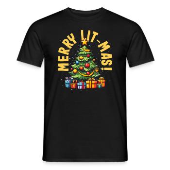 Merry Lit-mas DJ Xmas Hip Hop Rapper - Männer T-Shirt - Schwarz - Vorne - AI Model Male 178 light (178cm)