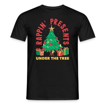 Rappin' presents under the tree DJ Xmas Hip Hop - Männer T-Shirt - Schwarz - Vorne - AI Model Male 178 light (178cm)