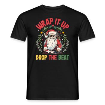 Wrap it up drop the beat DJ Xmas Hip Hop Rapper - T-shirt homme - noir - Devant - AI Model Male 178 light (178cm)