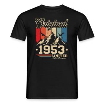 Original 1953 Retro Vintage 70th Anniversary - Männer T-Shirt - Schwarz - Vorne - AI Model Male 178 light (178cm)