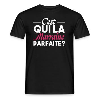 Marraine parfaite Humour Cadeau Marraine - T-shirt homme - noir - Devant - AI Model Male 178 light (178cm)