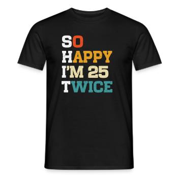 50 Birthday 50 years born in 1973 - Men's T-Shirt - black - Front - AI Model Male 178 light (178cm)
