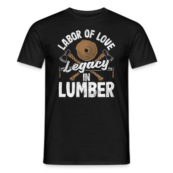 Labor Of Love Legacy In Lumber Woodworking - Men's T-Shirt - black - Front - AI Model Male 178 light (178cm)