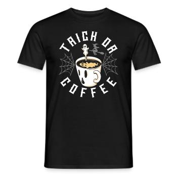 Coffee Latte Lover Ghost Halloween Spooky Season - Men's T-Shirt - black - Front - AI Model Male 178 light (178cm)