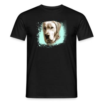 Labrador, Golden Retriever, graffit, painting - Men's T-Shirt - black - Front - AI Model Male 178 light (178cm)
