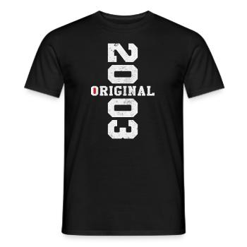 Original 2003 Rétro Cadeau d Anniversaire 20 ans - T-shirt homme - noir - Devant - AI Model Male 178 light (178cm)