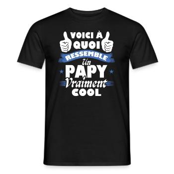 Voici à quoi ressemble un papy vraiment cool - T-shirt homme - noir - Devant - AI Model Male 178 light (178cm)
