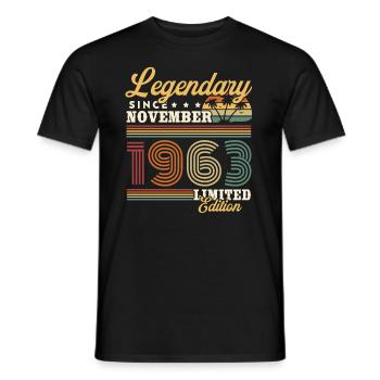 Legendär seit November 1963 Vintage Geschenk - Männer T-Shirt - Schwarz - Vorne - AI Model Male 178 light (178cm)