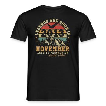 November 2013 vintage retro anniversary 2013 - Men's T-Shirt - black - Front - AI Model Male 178 light (178cm)
