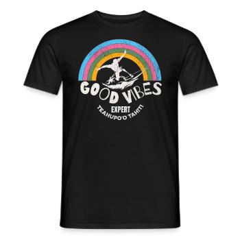 expert Surf Teahupoo - T-shirt homme - noir - Devant - AI Model Male 178 light (178cm)