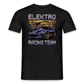 Lustiger Elektrofahrzeug-Witz Elektro Racing Team - Männer T-Shirt - Schwarz - Vorne - AI Model Male 178 light (178cm)