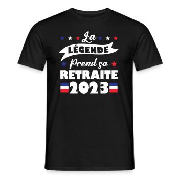 La Légende Prend Sa Retraite 2023 Humour Cadeau - T-shirt homme - noir - Devant - AI Model Male 178 light (178cm)