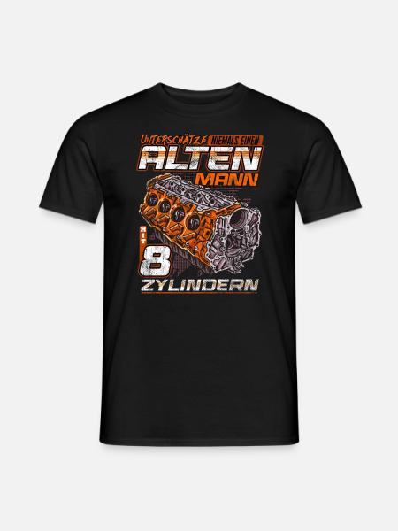V8 fahren ist wie Reiten nur Vegan Achtzylinder - Männer T-Shirt - Schwarz