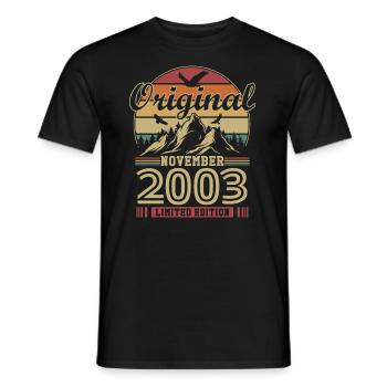 Original novembre 2003 vintage anniversaire 2003 - T-shirt homme - noir - Devant - AI Model Male 178 light (178cm)