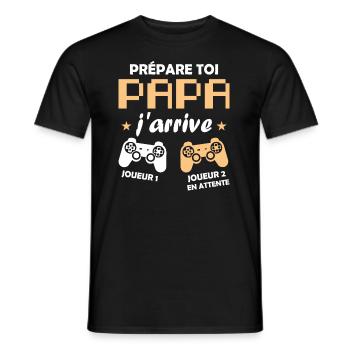 Mach dich bereit, Papa, ich komme, um die Schwangerschaft zu verkünden, Papa - Männer T-Shirt - Schwarz - Vorne - AI Model Male 178 light (178cm)