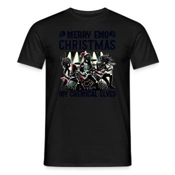 Merry Emo Christmas My Chemical Elves Emocore - Männer T-Shirt - Schwarz - Vorne - AI Model Male 178 light (178cm)