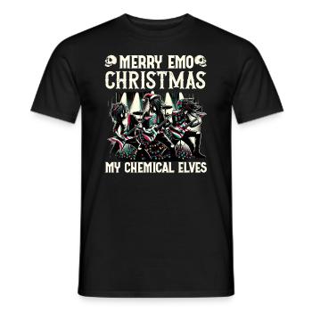 Merry Emo Christmas My Chemical Elves Emocore - Männer T-Shirt - Schwarz - Vorne - AI Model Male 178 light (178cm)