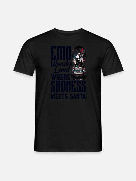 Emo Wonderland Where Sadness Meets Santa Emocore - Männer T-Shirt - Schwarz