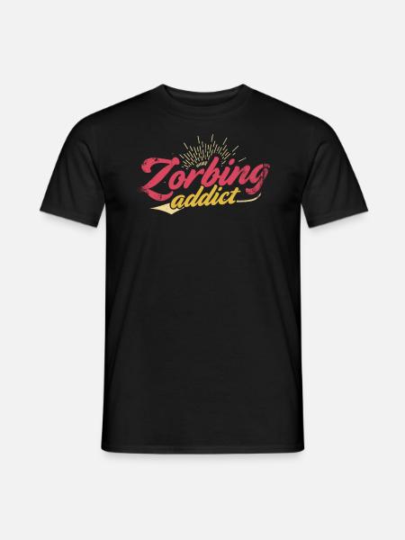 Zorbing Addict, Zorbing - Men's T-Shirt - black