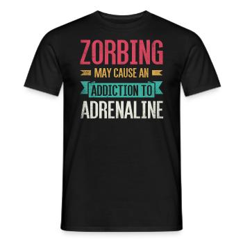 Zorbing peut causer une dépendance à l’adrénaline - T-shirt homme - noir - Devant - AI Model Male 178 light (178cm)