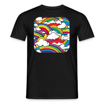 Rainbows and clouds - Men's T-Shirt - black - Front - AI Model Male 178 light (178cm)