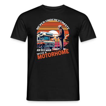 Never underestimate an old man with a motorhome - Männer T-Shirt - Schwarz - Vorne - AI Model Male 178 light (178cm)