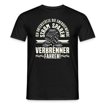Energiewende Strom Sparen Verbrenner Fahren - Männer T-Shirt - Schwarz - Vorne - AI Model Male 178 light (178cm)