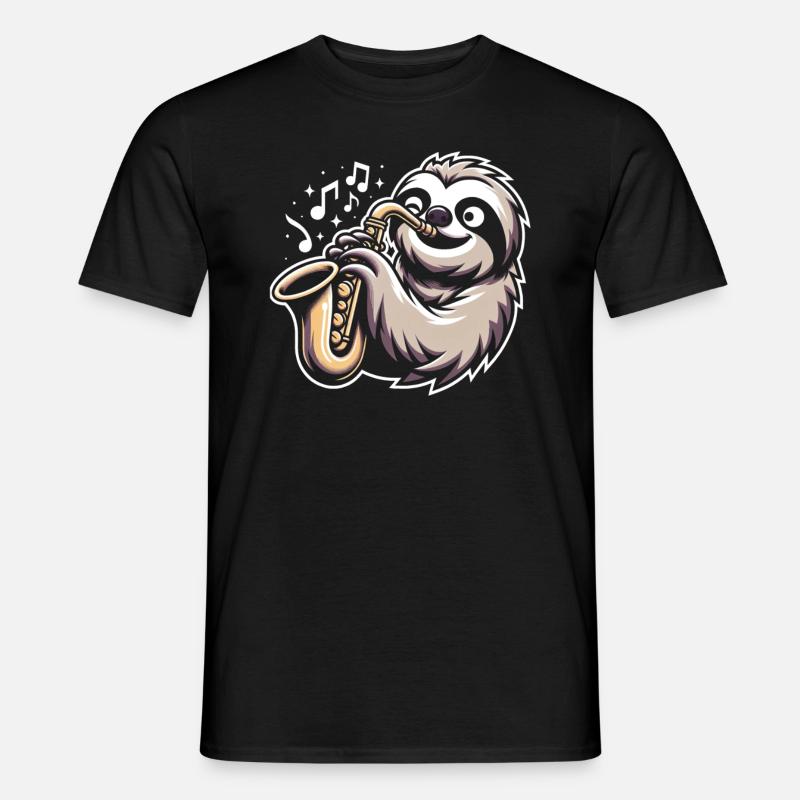 Saxophon - Männer T-Shirt - Schwarz