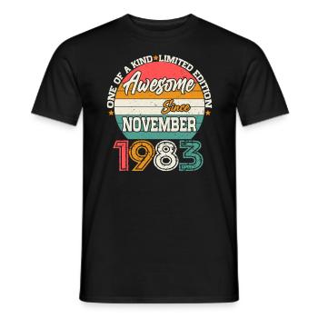 November 1983 Vintage Vintage Retro Birthday - Men's T-Shirt - black - Front - AI Model Male 178 light (178cm)