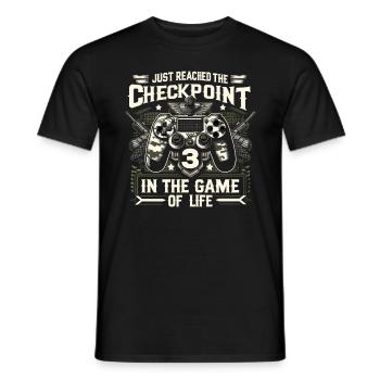 3yr BDay Funny Gamer 3 Level 3 Year Old Birthday - Men's T-Shirt - black - Front - AI Model Male 178 light (178cm)