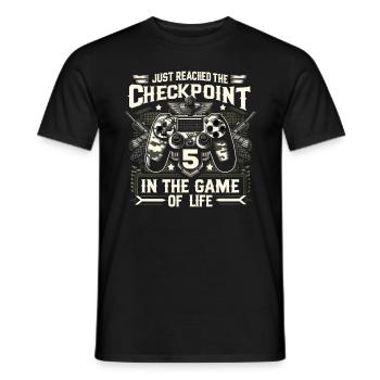 5yr BDay Funny Gamer 5 Level 5 Year Old Birthday - Men's T-Shirt - black - Front - AI Model Male 178 light (178cm)