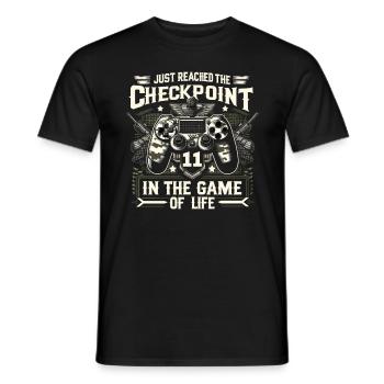 11yr BDay Funny Gamer 11 Level 11 Year Old - Men's T-Shirt - black - Front - AI Model Male 178 light (178cm)