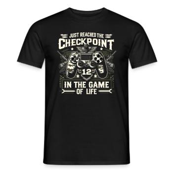 12yr BDay Funny Gamer 12 Level 12 Year Old - Men's T-Shirt - black - Front - AI Model Male 178 light (178cm)