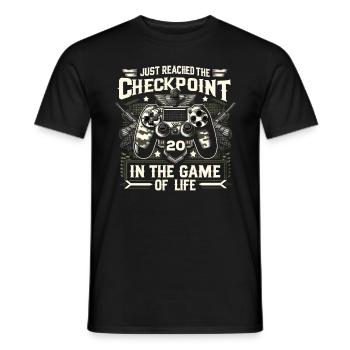 20yr BDay Funny Gamer 20 Level 20 Year Old - Men's T-Shirt - black - Front - AI Model Male 178 light (178cm)