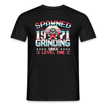 Spawned 1971 Grinding Since Level One Funny Gamer - Men's T-Shirt - black - Front - AI Model Male 178 light (178cm)