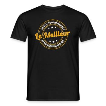 Le meilleur beau-père du monde - T-shirt homme - noir - Devant - AI Model Male 178 light (178cm)