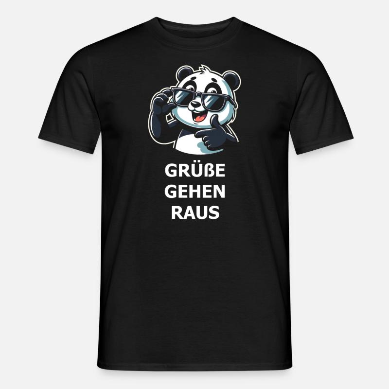 Pandabär cool - Männer T-Shirt - Schwarz