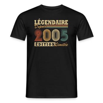 Légendaire depuis 2005 édition limitée - T-shirt homme - noir - Devant - AI Model Male 178 light (178cm)