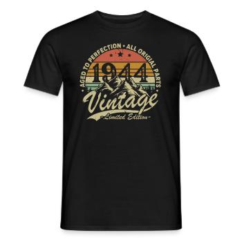 Jahrgang 1944 Geburtstagsgeschenk Geboren 1944 - Männer T-Shirt - Schwarz - Vorne - AI Model Male 178 light (178cm)