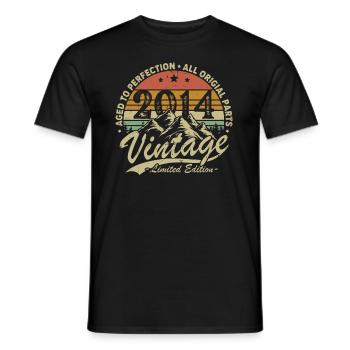 Jahrgang 2014 Geburtstagsgeschenk Geboren im Jahr 2014 - Männer T-Shirt - Schwarz - Vorne - AI Model Male 178 light (178cm)