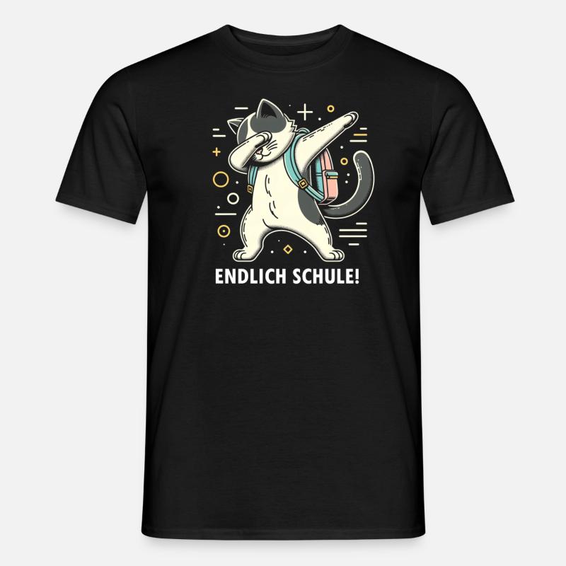 Schule Endlich Katze - Männer T-Shirt - Schwarz