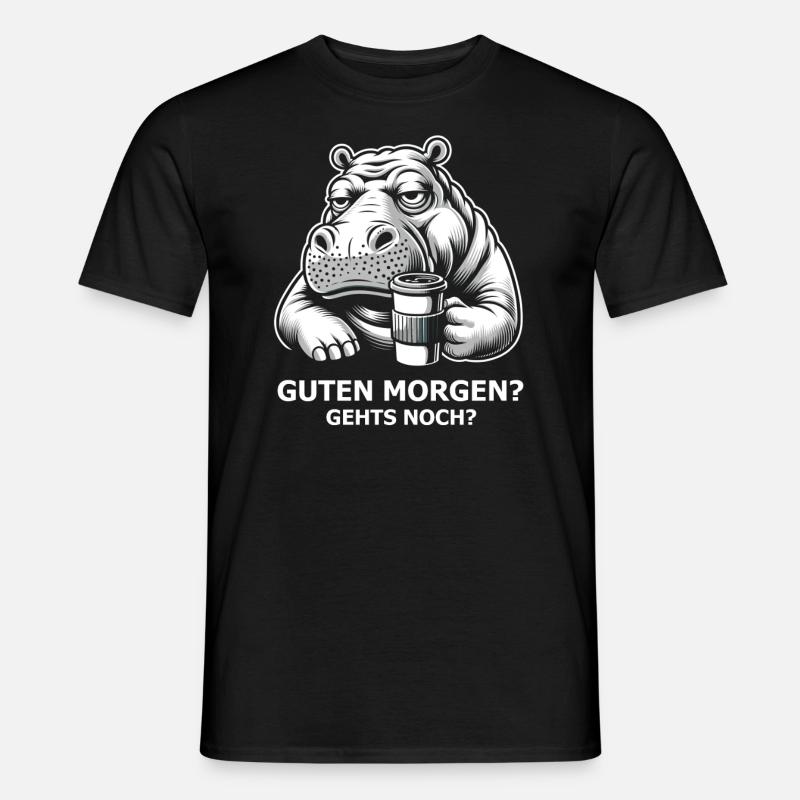 Nilpferd - Männer T-Shirt - Schwarz
