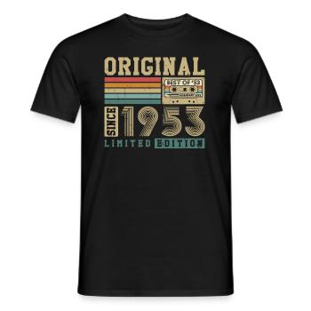 Original geboren 1953 Jahrgang Geburtstagsgeschenk - Männer T-Shirt - Schwarz - Vorne - AI Model Male 178 light (178cm)