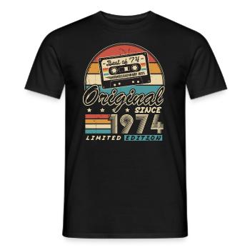 Original depuis 1974 Vintage cadeau d’anniversaire - T-shirt homme - noir - Devant - AI Model Male 178 light (178cm)
