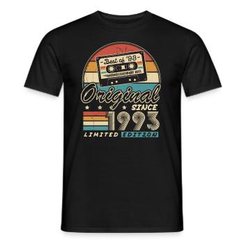 Original seit 1993 Vintage Geschenk Geburtstag - Männer T-Shirt - Schwarz - Vorne - AI Model Male 178 light (178cm)